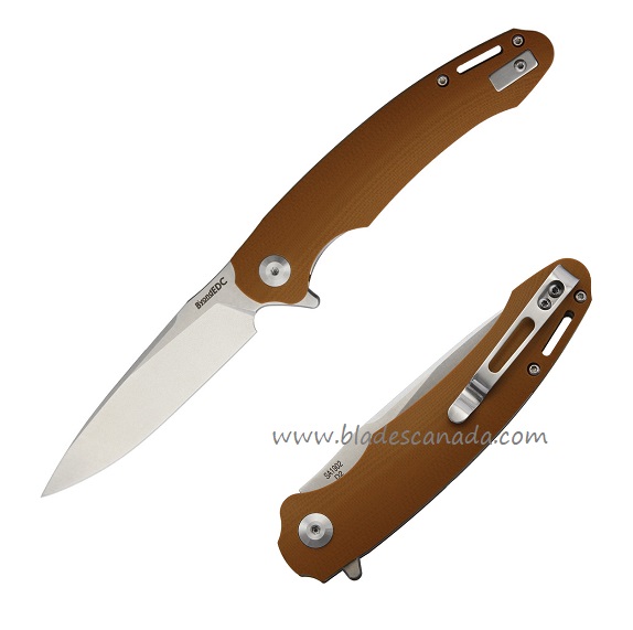 B'yond EDC Harak Flipper Folding Knife, D2 SW, G10 Brown, 1902DGBN