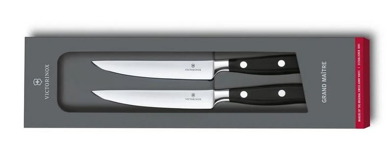 Victorinox Grand Maitre Black 5" Steak Knife Set - Straight Edge