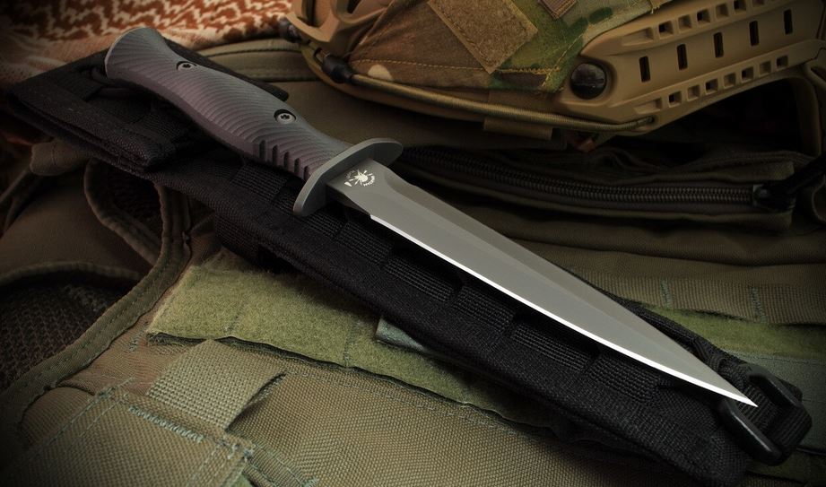 Spartan Blades Harsey Dagger Knife, CPM MagnaCut Black, Micarta Black, Nylon Sheath