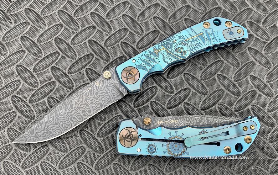 Spartan Blades Harsey Special Edition Folding Knife, Damascus, Plague Doctor - Click Image to Close