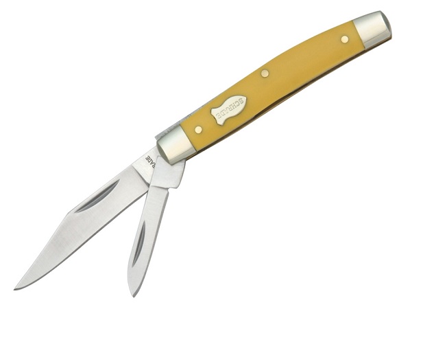 Schrade Old Timer Middleman Jack Stainless, Yellow Delrin Handle, SCH33OTY - Click Image to Close