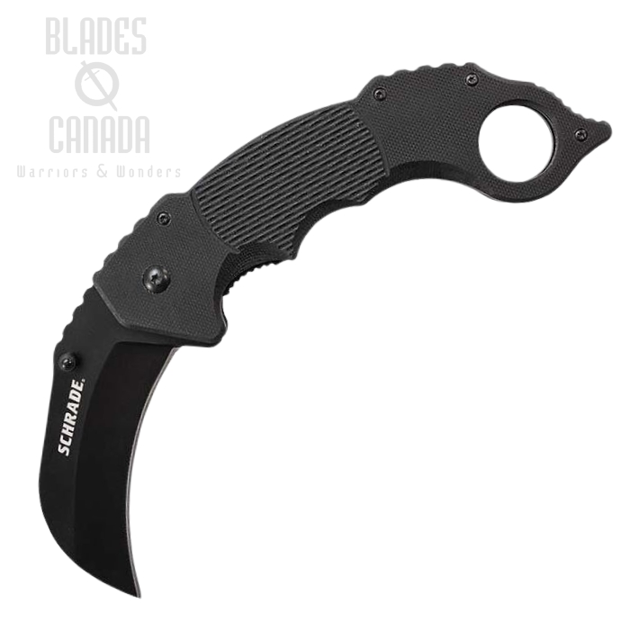 Schrade 110 Karambit Folding Knife, G10 Black, SCH110