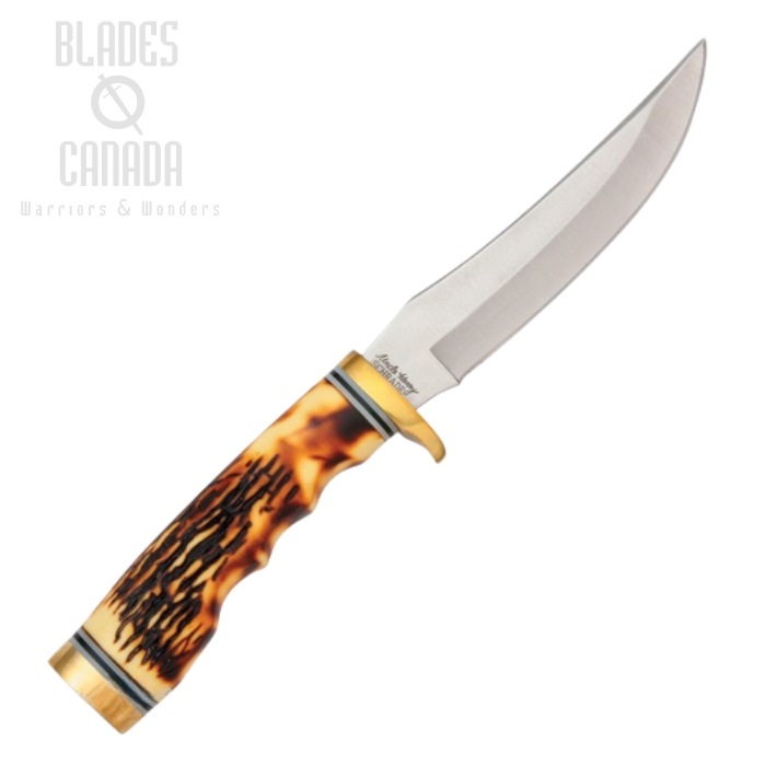 Schrade Uncle Henry Golden Spike Fixed Blade Knife, Stainless, Staglon Handle, SCH153UH