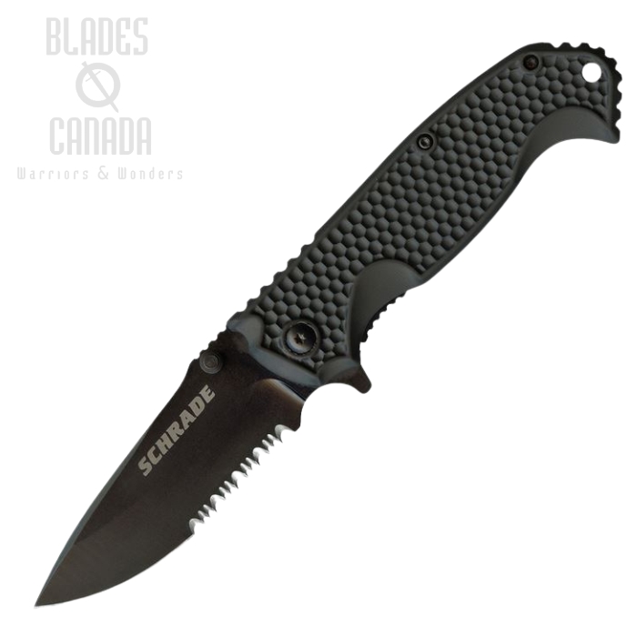 Schrade Folding Knife w/Partial Serration, SCH001SCPA
