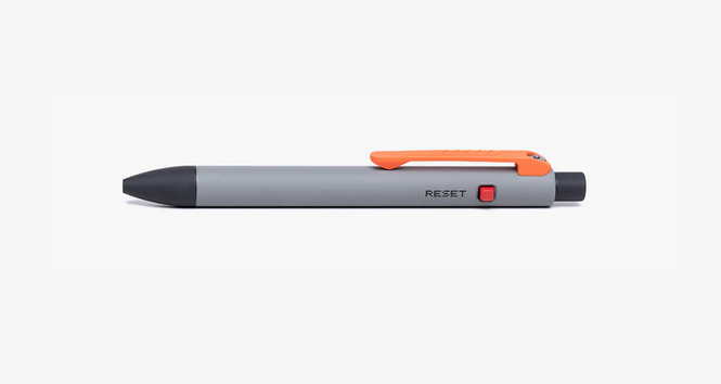 Tactile Turn Side Click 8-Bit Pen Mini, Titanium Cerakote, Orange/Red Accents, SCM8B