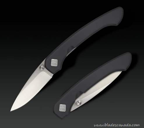 Ocaso Mini Seaton Folding Knife, AUS 10A Satin, Steel Black, 42SMB