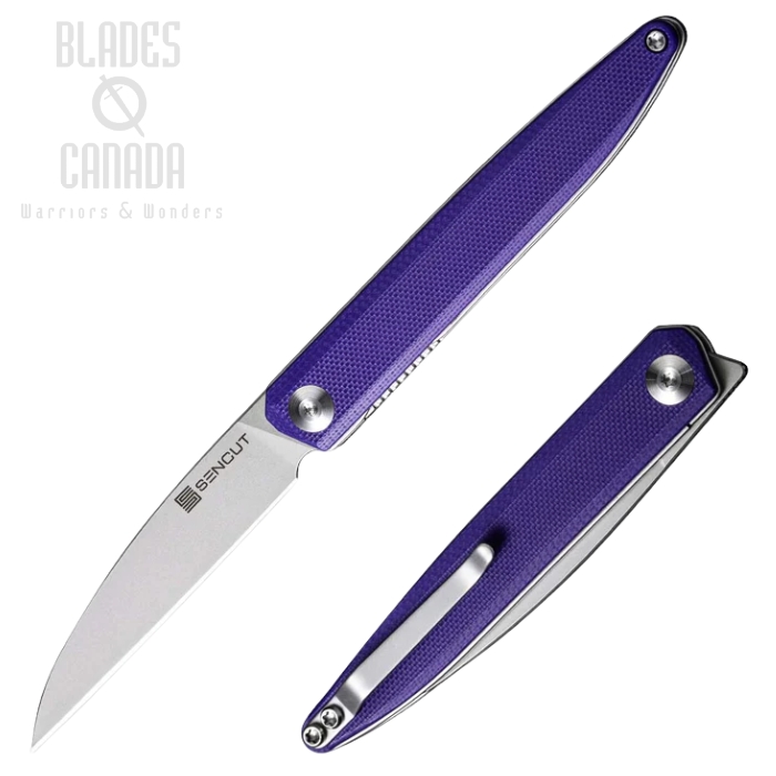 (image for) SENCUT Jubil Flipper Folding Knife, D2 Stonewash, G10 Purple, 20029-1