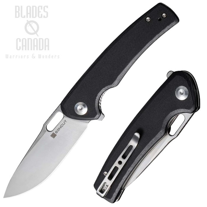 (image for) SENCUT Vesperon Flipper Folding Knife, Satin Blade, G10 Black, S20065-1
