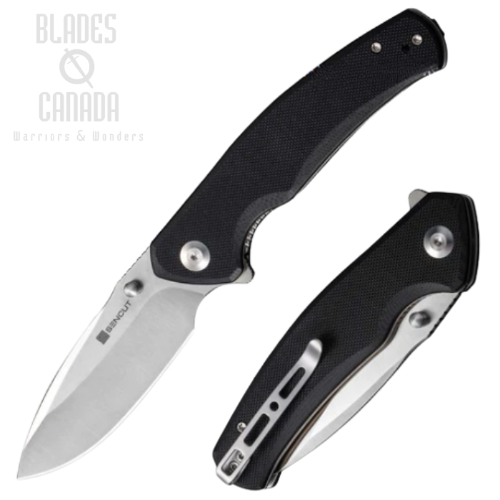 (image for) SENCUT Slashkin Flipper Folding Knife, D2 Satin, G10 Black, S20066-1