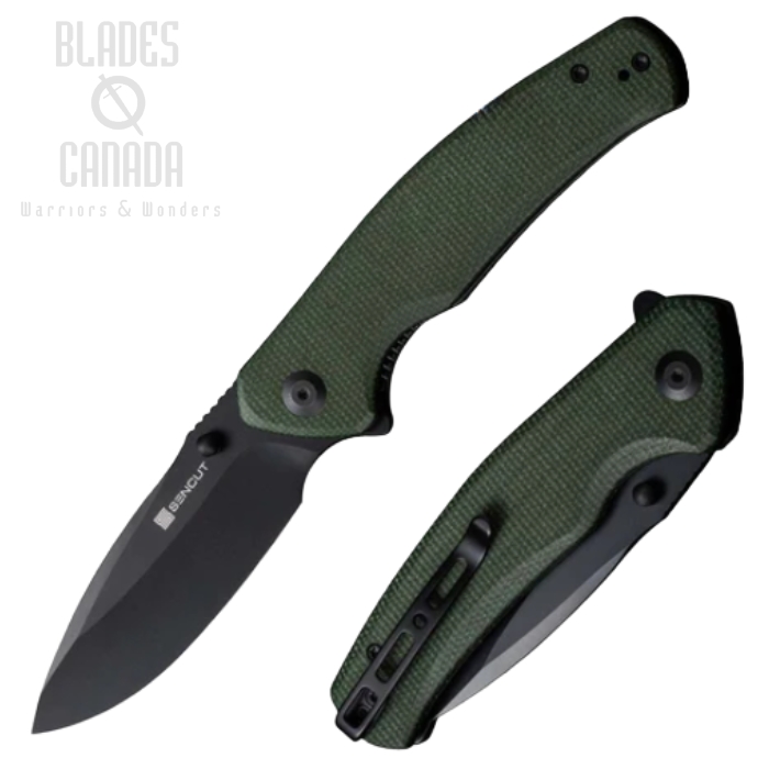 SENCUT Slashkin Flipper Folding Knife, D2 Black, Micarta Green, S20066-3 (image for) SENCUT Slashkin Flipper Folding Knife, D2 Black, Micarta Green, S20066-3