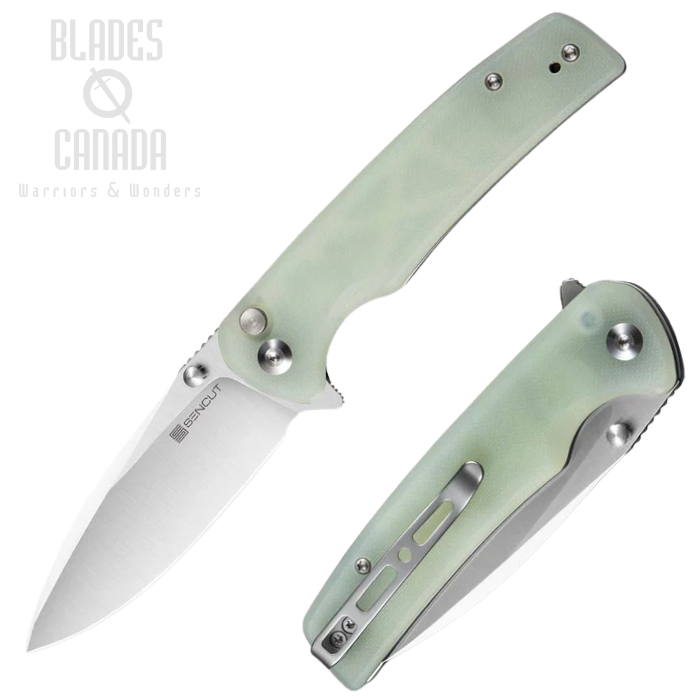 (image for) SENCUT Sachse Flipper Folding Knife, Satin Blade, G10 Natural, S21007-4