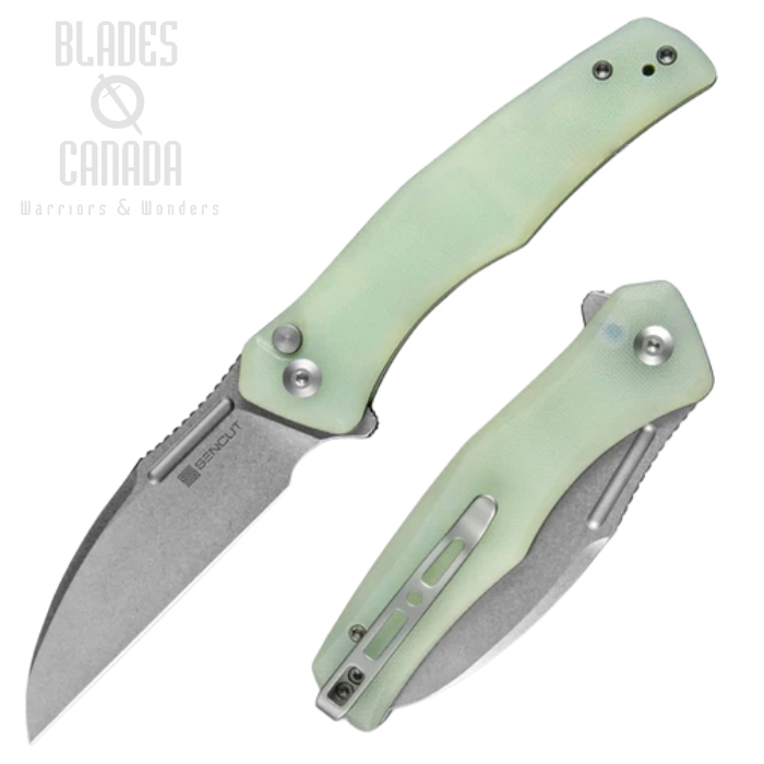 (image for) SENCUT Watagua Flipper Button Lock Knife, D2 SW, G10 Natural, S21011-3