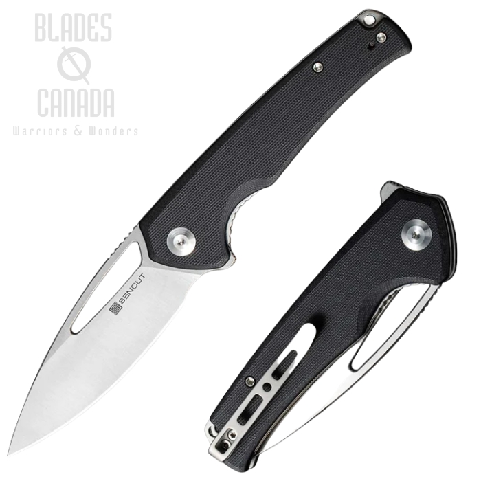 (image for) SENCUT Mims Flipper Folding Knife, Satin Blade, G10 Black, S21013-1