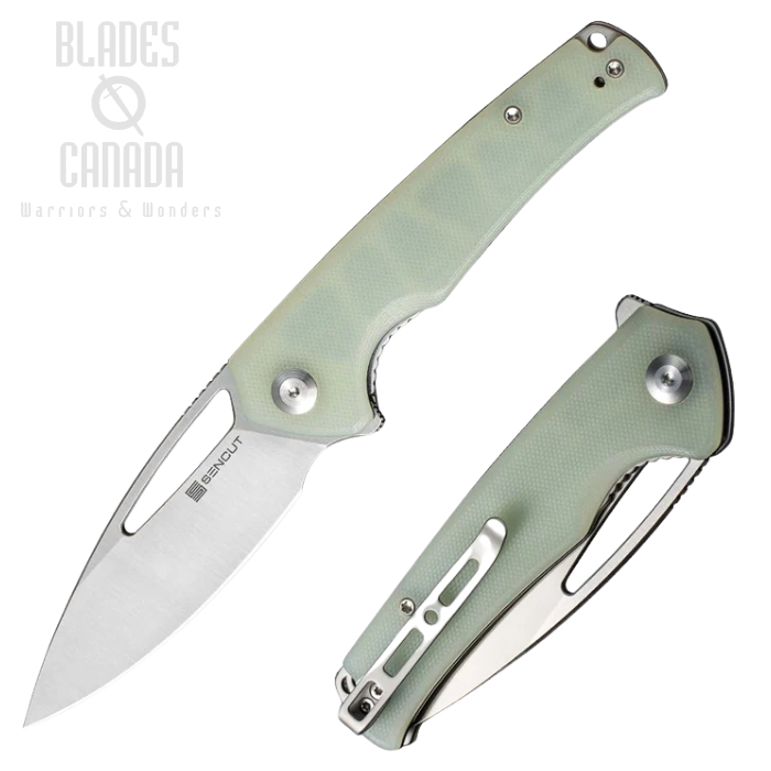 (image for) SENCUT Mims Flipper Folding Knife, Satin Blade, G10 Natural, S21013-2