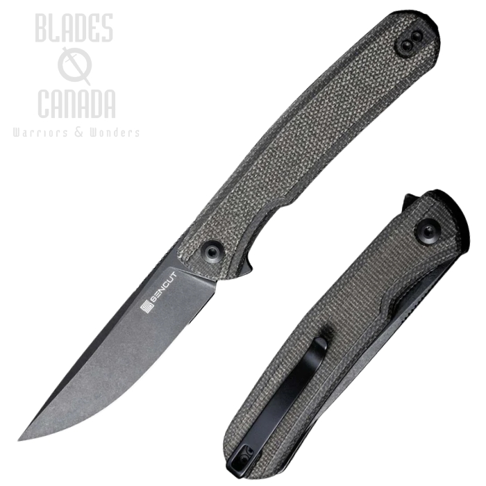 (image for) SENCUT Scitus Flipper Folding Knife, SW D2 Steel, Canvas Micarta, S21042-3