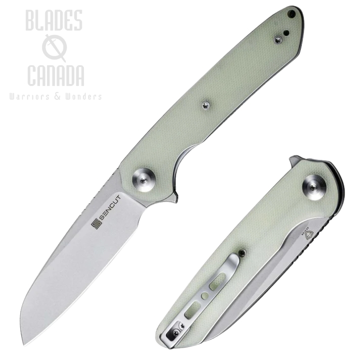 (image for) SENCUT Kyril Flipper Folding Knife, Stonewash Blade, G10 Natural, S22001-2
