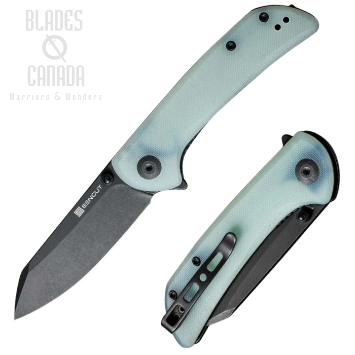 (image for) SENCUT Fritch Flipper Folding Knife, Black SW, Natural G10, S22014-2