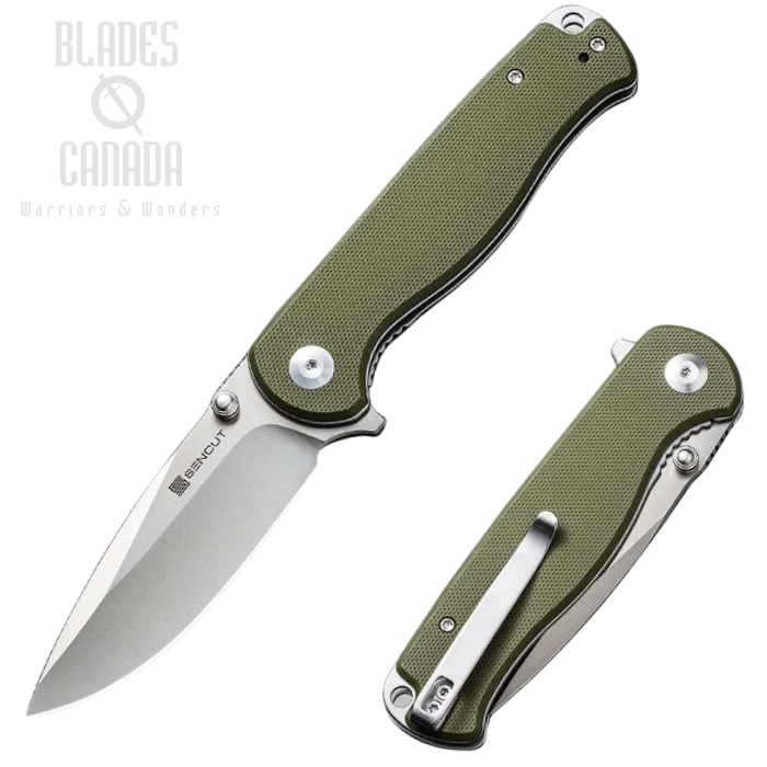 (image for) SENCUT Errant Flipper Folding Knife, Satin Blade, OD Green G10, S23054B-2