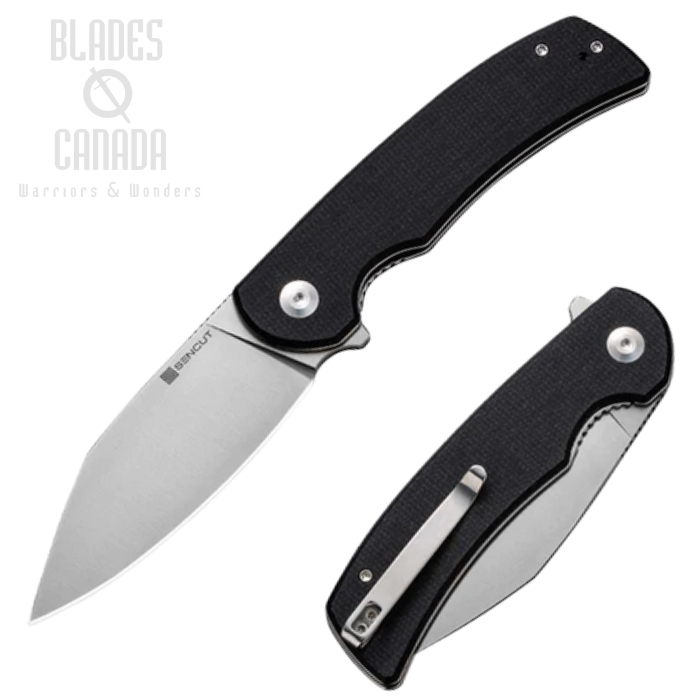 (image for) SENCUT Omniform Flipper Folding Knife, Satin Blade, Micarta Black, S23064-2