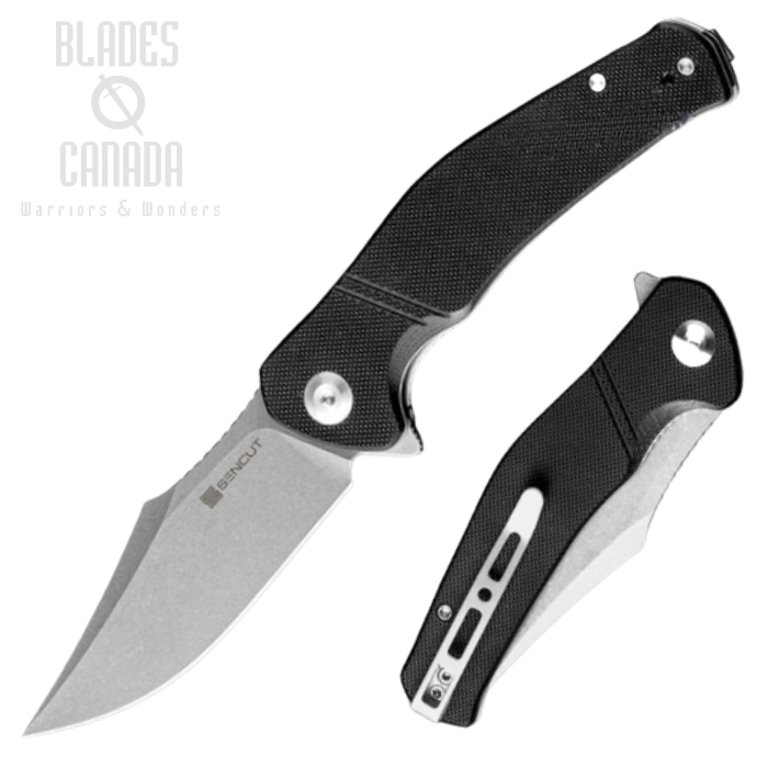 (image for) SENCUT Episode Flipper Folding Knife, Stonewash Blade, G10 Black, SA04B