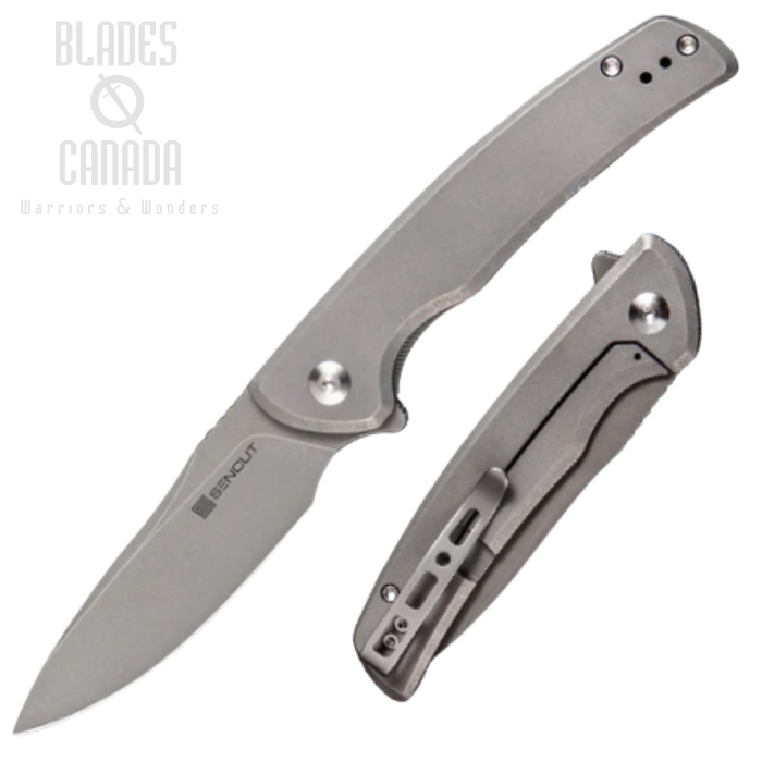 (image for) SENCUT Tynan Flipper Framelock Knife, Stonewash Handle/Blade, SA10B