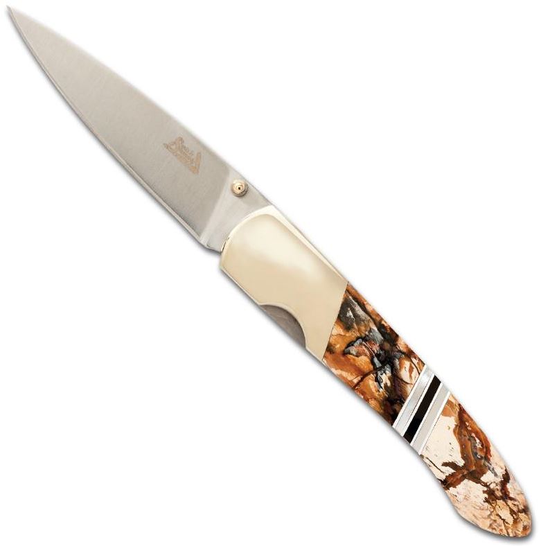 Santa Fe Stoneworks Folding Knife, Mammoth Tusk/Wood Handle