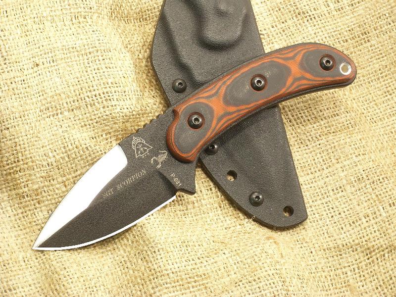 TOPS SGT Scorpion Fixed Blade Knife, 1095 Carbon, G10 Red/Black, Kydex Sheath, SGTS01 - Click Image to Close