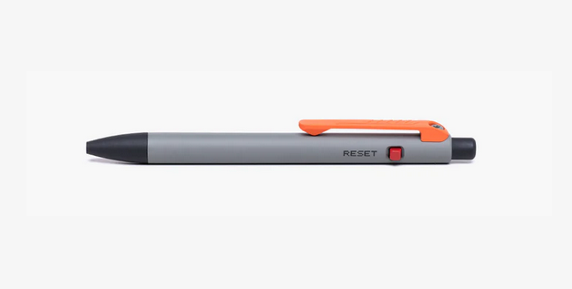 Tactile Turn Side Click Slim 8-Bit Pen Mini, Titanium Cerakote, Orange/Red Accents, SLIMSCM8B