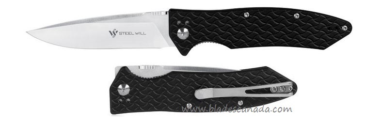 Steel Will Resident Folding Knife, D2 Satin, Aluminum Black, F15-51 - Click Image to Close