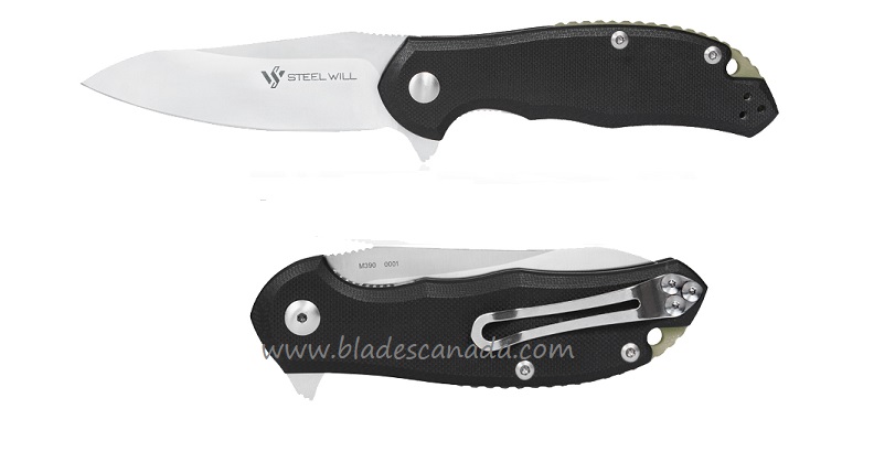 Steel Will Modus Flipper Folding Knife, M390, G10 Black, F25-31 - Click Image to Close