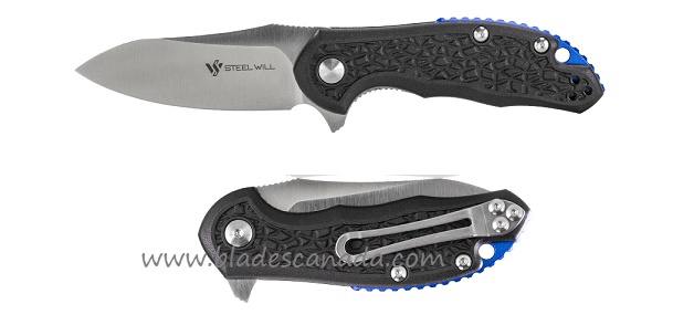 Steel Will Mini Modus Flipper Folding Knife, D2 Satin, FRN Black, F25M-11 - Click Image to Close