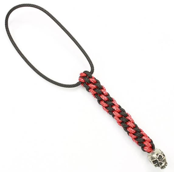 Schmuckatelli Co. Joe Mini Bead Pewter - Black/Red Lanyard