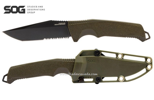 SOG Trident FX Fixed Blade Knife w/Serration, 4116 Steel, 17-12-04-57