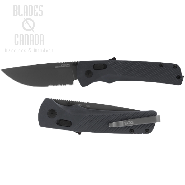 SOG Flash AT Folding Knife, D2 Serrated, GRN Urban Grey, 11-18-06-41 (image for) SOG Flash AT Folding Knife, D2 Serrated, GRN Urban Grey, 11-18-06-41