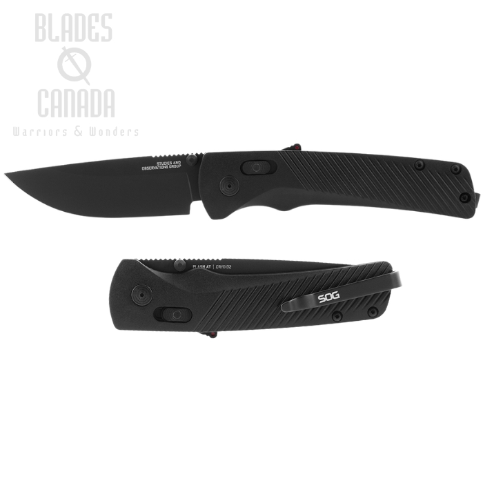 (image for) SOG Flash AT Folding Knife, D2 Black, GRN Black, 11-18-01-41