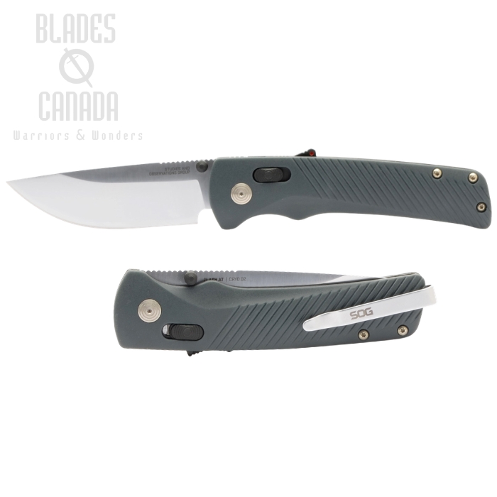 (image for) SOG Flash AT Folding Knife, Assisted Opening, Cryo D2, GRN Urban Grey, 11-18-11-41