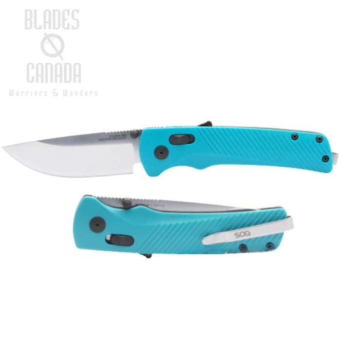 (image for) SOG Flash AT Folding Knife, Assisted Opening, Cryo D2, GRN Petrol Green, 11-18-13-41