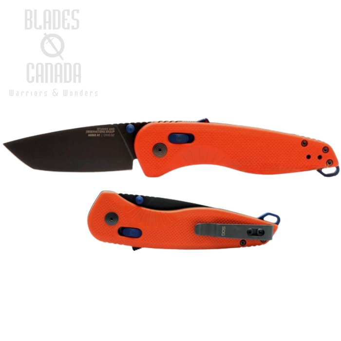 SOG Aegis AT Folding Knife, Assisted Opening, D2 Black, Tanto, GRN Red/Dark Indigo, 11-41-08-41 (image for) SOG Aegis AT Folding Knife, Assisted Opening, D2 Black, Tanto, GRN Red/Dark Indigo, 11-41-08-41