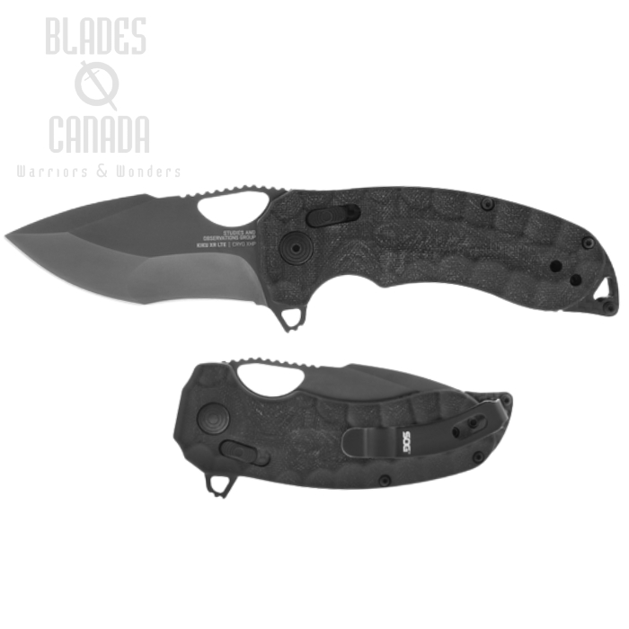 SOG Kiku XR LTE Flipper Folding Knife, CTS XHP Black, Micarta Blackout, 12-27-04-57 (image for) SOG Kiku XR LTE Flipper Folding Knife, CTS XHP Black, Micarta Blackout, 12-27-04-57