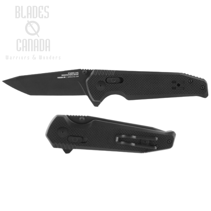 (image for) SOG Vision XR Flipper Folding Knife, CTS XHP Black, G10 Black, 12-57-01-57