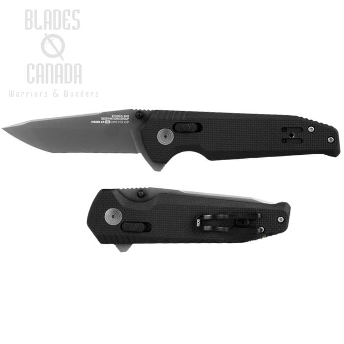 (image for) SOG Vision XR LTE Flipper Folding Knife, CTS XHP, G10 Black, 12-57-07-57