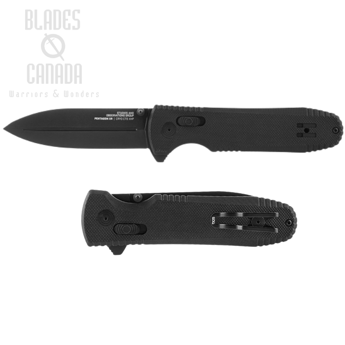SOG Pentagon XR Flipper Folding Knife, CTS XHP Black, G10 Black, 12-61-01-57 (image for) SOG Pentagon XR Flipper Folding Knife, CTS XHP Black, G10 Black, 12-61-01-57