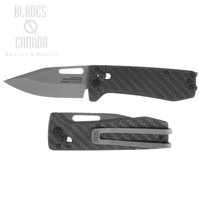 SOG Ultra XR Folding Knife, CPM S35VN, Carbon Fiber, 12-63-01-57 (image for) SOG Ultra XR Folding Knife, CPM S35VN, Carbon Fiber, 12-63-01-57