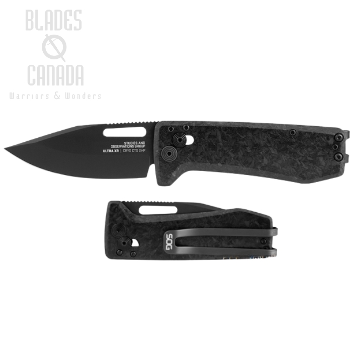 (image for) SOG Ultra XR Blackout Folding Knife, S35VN, Carbon Fiber, 12-63-05-57