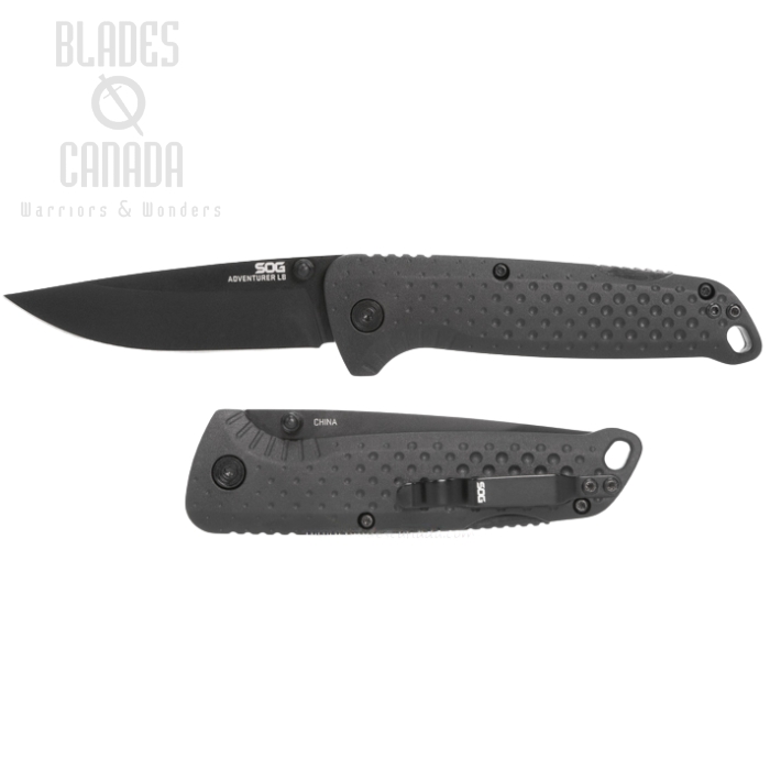 SOG Adventurer Folding Knife, Black Blade, GRN Black, 13-11-01-43 (image for) SOG Adventurer Folding Knife, Black Blade, GRN Black, 13-11-01-43