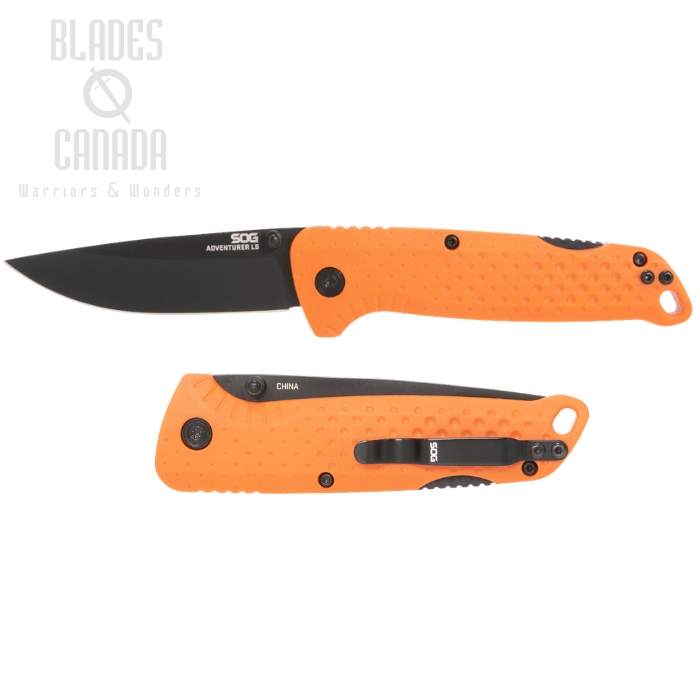 SOG Adventurer Folding Knife, Black Blade, GRN Blaze Orange, 13-11-02-43 (image for) SOG Adventurer Folding Knife, Black Blade, GRN Blaze Orange, 13-11-02-43