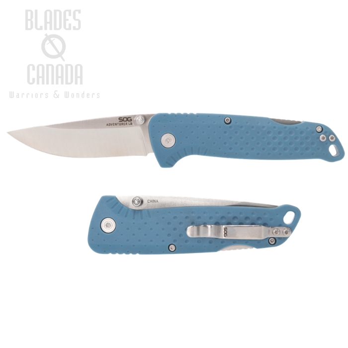 SOG Adventurer Folding Knife, Satin Blade, GRN Nordic Blue, 13-11-03-43 (image for) SOG Adventurer Folding Knife, Satin Blade, GRN Nordic Blue, 13-11-03-43