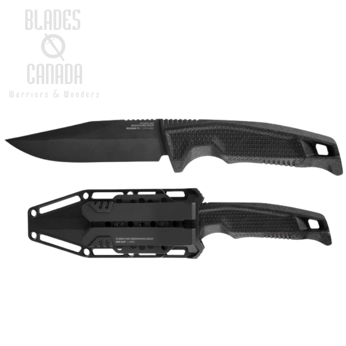 (image for) SOG Recondo FX Fixed Blade Knife, 440C Black, Black Handle, 17-22-01-57