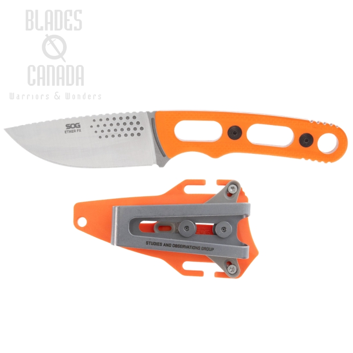 (image for) SOG Ether FX Fixed Blade Knife, CPM S35VN, G10 Blaze, 17-33-01-57