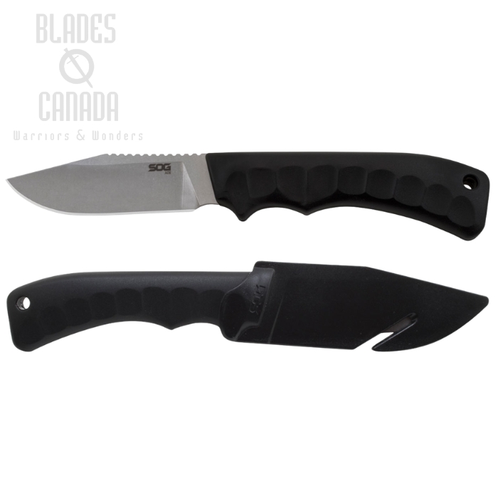 (image for) SOG Ace Fixed Blade Knife, Clip Point SW, TPR Black, ACE1001